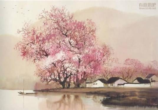 落花枝头