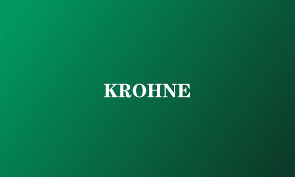 KROHNE