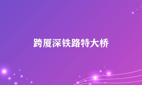 跨厦深铁路特大桥