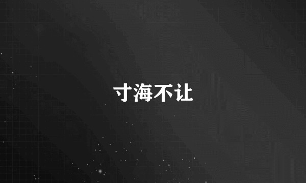 寸海不让