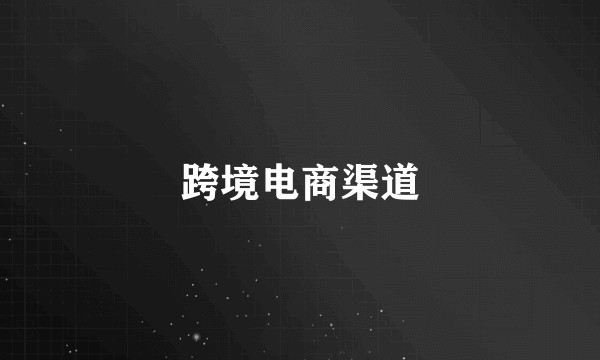 跨境电商渠道